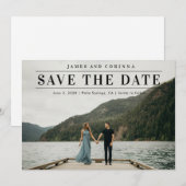 Save The Date Simple Photographie Mariage Typographie (Devant / Derrière)