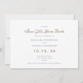 Save The Date Simple Report de Mariage Changement de Date (Dos)