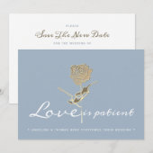 Save The Date Simple Report de Mariage Changement de Date (Devant / Derrière)