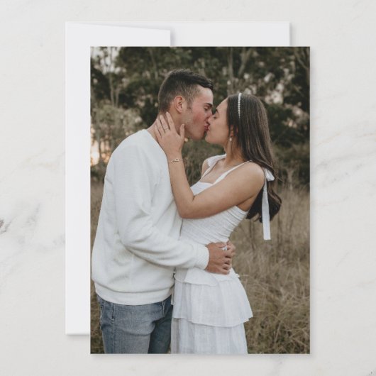 Save The Date Simple Retro Terracotta One Photo Mariage (Dos)