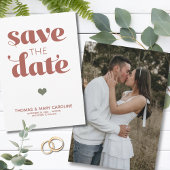 Save The Date Simple Retro Terracotta One Photo Mariage