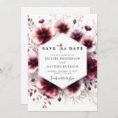 Save The Date Simple romantique Mariage de Bourgogne (Devant / Derrière)