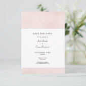 Save The Date Simple rose pâle avec élégant script Enregistrer l (Debout devant)