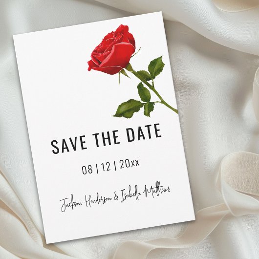 Save The Date Simple Rouge Rose Mariage Enregistrer La Date