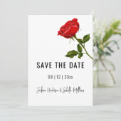 Save The Date Simple Rouge Rose Mariage Enregistrer La Date (Debout devant)