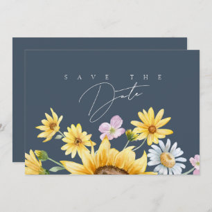 Save The Date Simple Royal Blue Opulence Mariage de tournesols