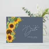 Save The Date Simple Royal Blue Opulence Mariage tournesol (Debout devant)