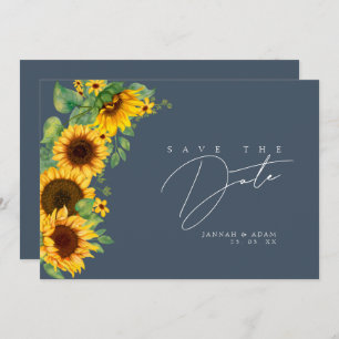 Save The Date Simple Royal Blue Opulence Mariage tournesol