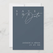 Save The Date Simple Royal Blue Opulence Modern Photo Mariage (Devant)