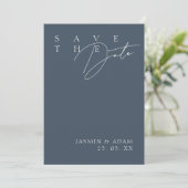 Save The Date Simple Royal Blue Opulence Modern Photo Mariage (Debout devant)