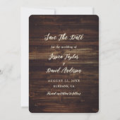 Save The Date Simple Rustic Country Mariage photo (Dos)