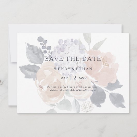 Save The Date Simple Rustique Floral Horizontal Enregistrer la d (Devant)