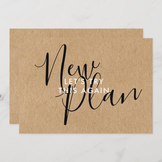 Save The Date Simple rustique Nouveau plan Changer la date repor (Devant / Derrière)