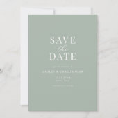 Save The Date Simple Sage Green Elegant Photo Wedding (Devant)