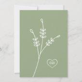 Save The Date Simple Sage Green Photo Wedding Enregistrer La Dat (Dos)