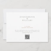 Save The Date Simple Sage & Monogramme Blanc Code QR Enregistrez (Dos)