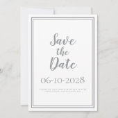 Save The Date Simple Script Chic Grey Enregistrer Le Mariage Dat (Devant)