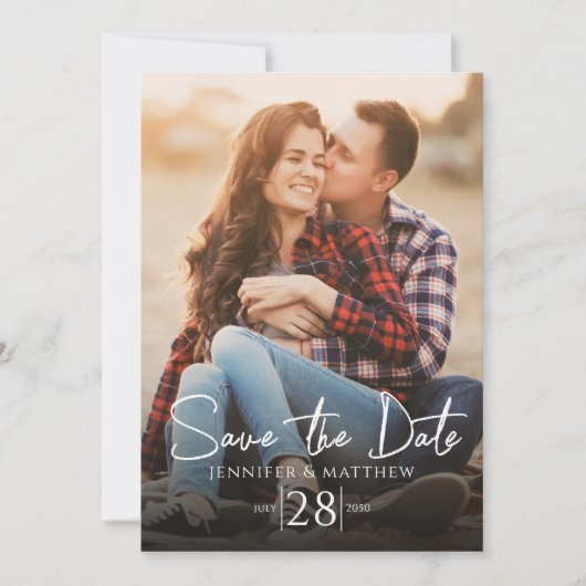 Save The Date Simple Script Mariage Photo Enregistrer la date (Devant)