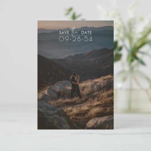 Save The Date Simple Script moderne Romantique Rustique Mariage  (Debout devant)