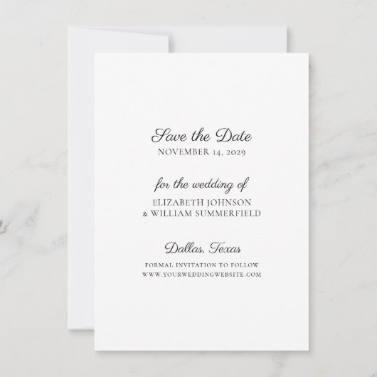 Save The Date Simple Script Photo Enregistrer La Date Annonce (Dos)