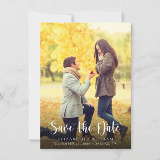 Save The Date Simple Script Photo Enregistrer La Date Annonce (Devant)