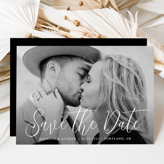 Save The Date Simple Script Photo Mariage