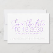 Save The Date Simple script photo Orchidée violet Enregistrer la (Devant)