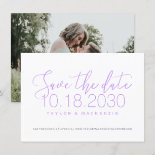 Save The Date Simple script photo Orchidée violet Enregistrer la