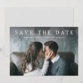 Save The Date Simple Serif | Texte classique élégant et photo (Devant / Derrière)