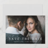 Save The Date Simple Serif | Texte Classique Élégant et Photo (Devant / Derrière)