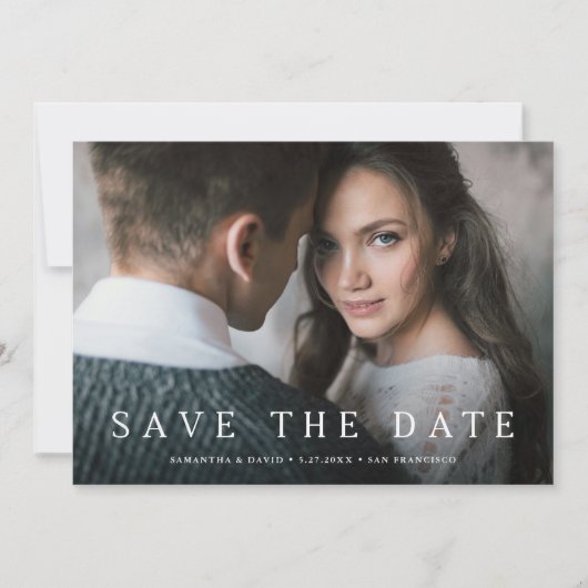Save The Date Simple Serif | Texte et photo classiques élégants (Devant)