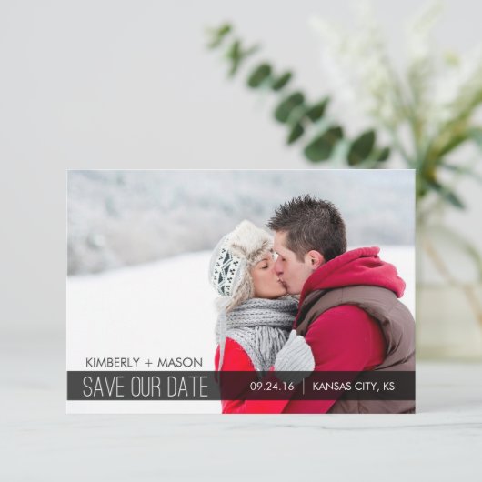 Save The Date Simple Stripes Mariage Enregistrer la date Mini In (Debout devant)