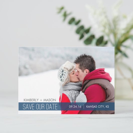 Save The Date Simple Stripes Mariage Enregistrer la date Mini In (Debout devant)