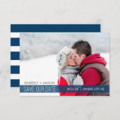 Save The Date Simple Stripes Mariage Enregistrer la date Mini In (Devant / Derrière)
