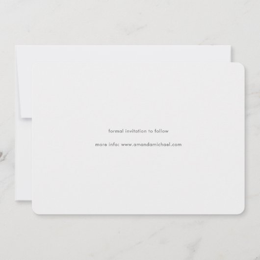 Save The Date Simple style moderne photo mariage Enregistrer la (Dos)