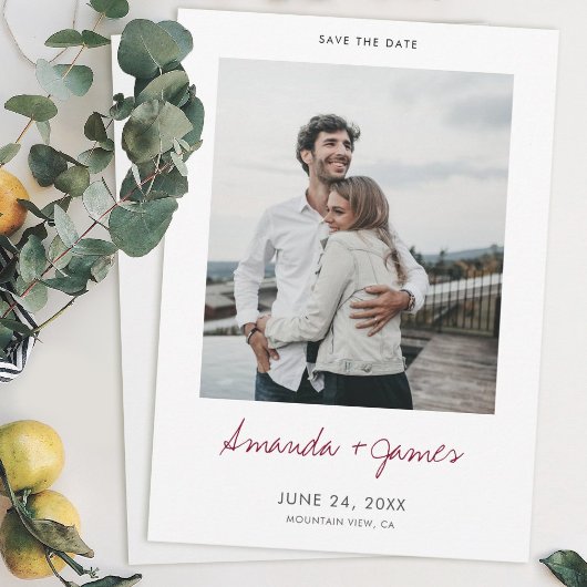 Save The Date Simple style moderne photo mariage Enregistrer la 