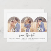 Save The Date Simple Three Arch Photo Wedding (Devant / Derrière)