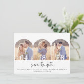 Save The Date Simple Three Arch Photo Wedding (Debout devant)