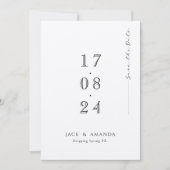Save The Date Simple typographie minimale Mariage enregistrer la (Devant)