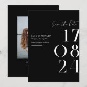 Save The Date Simple typographie minimale Mariage enregistrer la (Devant / Derrière)