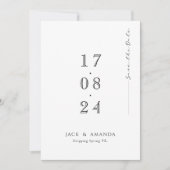 Save The Date Simple typographie minimale Mariage enregistrer la (Devant)
