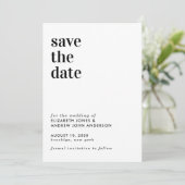 Save The Date Simple Typographie moderne Mariage Enregistrer la  (Debout devant)