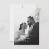 Save The Date Simple Typographie Moderne Photo Mariage (Dos)