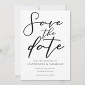 Save The Date Simple Typographie Noire Chic Hiver Moderne (Devant)