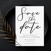 Save The Date Simple Typographie Noire Chic Hiver Moderne
