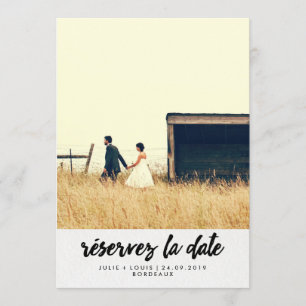 Save The Date Simple Typographie Photo Enregistrer la date en fr