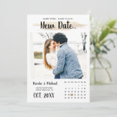 Save The Date Simple unique élégant Calendrier Changer la date (Debout devant)