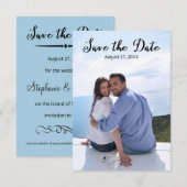 Save The Date Simple Vertical Photo Elegant Script-3x5 Épargnez/ (Devant / Derrière)
