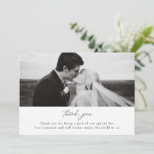 Save The Date Simple Wedding Photo Thank you Flat Card (Debout devant)