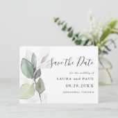 Save The Date Simplement belle végétation botanique Sauvez la da (Debout devant)